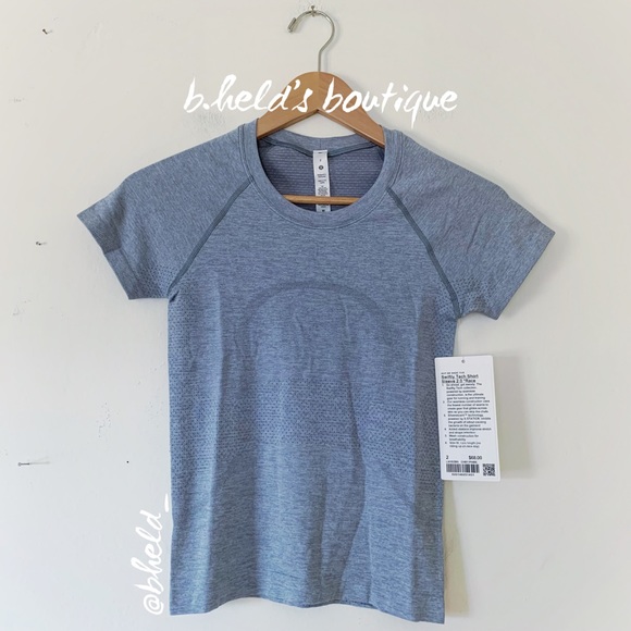 lululemon Swiftly Tech Short Sleeve Shirt 2.0 *Race Length ChambrayBlue Sz 2 NWT